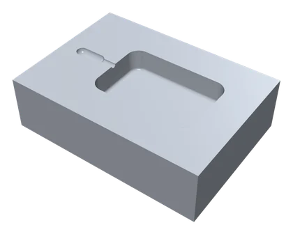 Mould cavity with draft