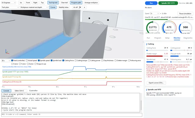 The machined workpiece after an example program.